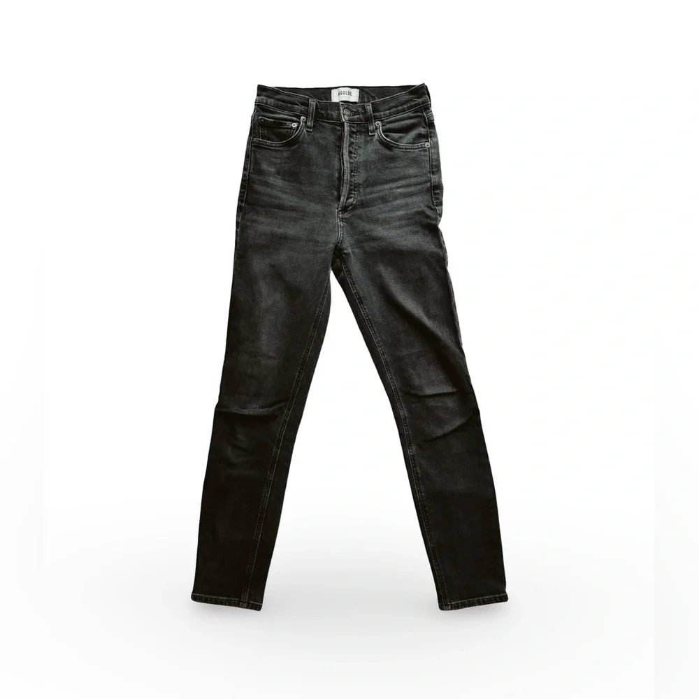 AGOLDE Nico high-waisted straight-leg jeans in faded black - Size 24 - Picture 1 of 12